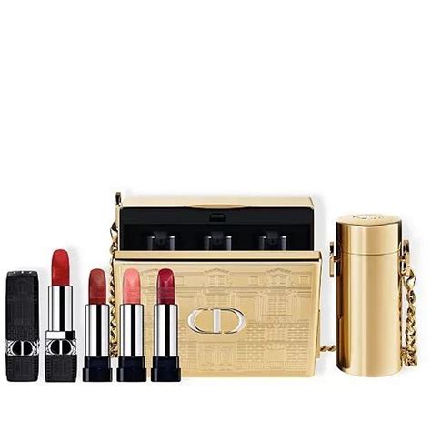 dior gold bag lipstick|christian dior lipstick set bag.